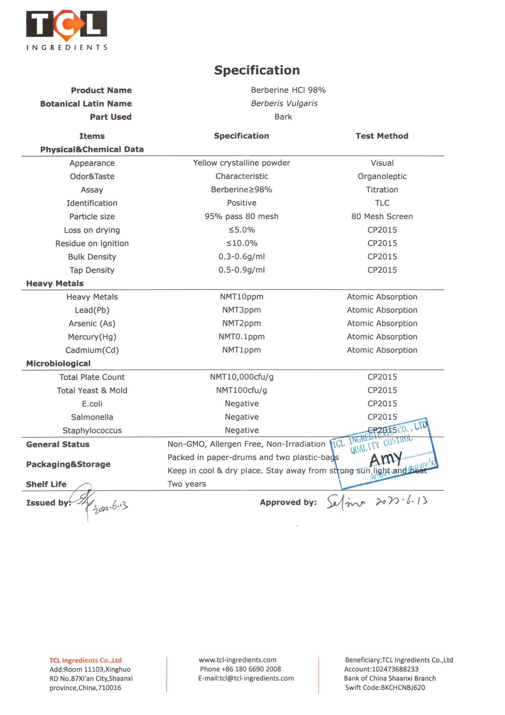 Pure berberine hcl high sales
